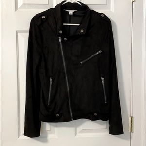 Market & Spruce faux suede black moto jacket NWOT